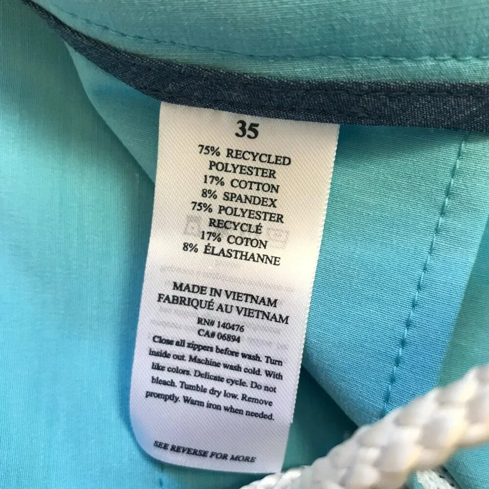NWT Faherty All Day Bermuda Shorts Mens 35 Turquoise Blue 9